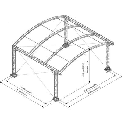 Design Plate Frame Aluminum Bolt Truss Electric Galvanized 300x300mm
